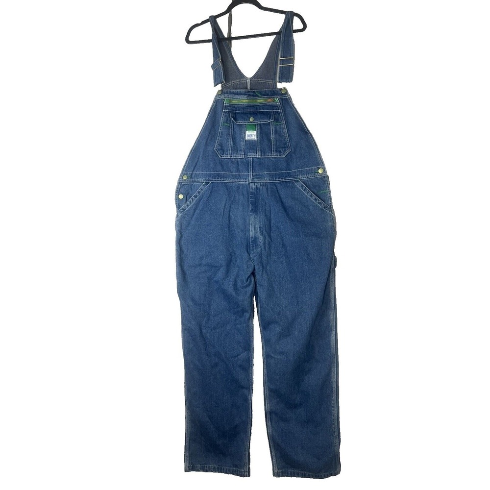 Liberty Jeans Denim Overalls Men's 40x30 Carpenter Bib Bib Pockets New